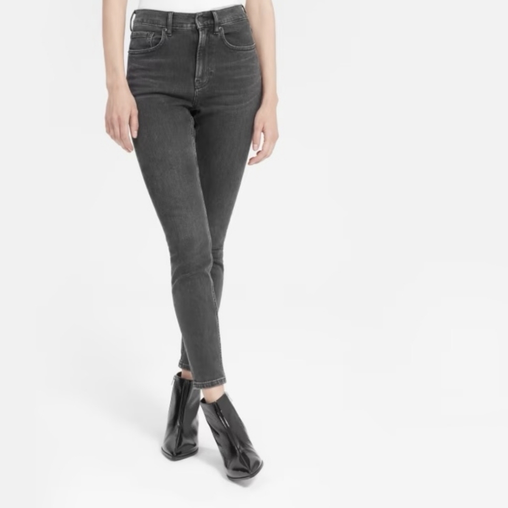 Everlane High Rise Skinny Jeans in Dark Gray